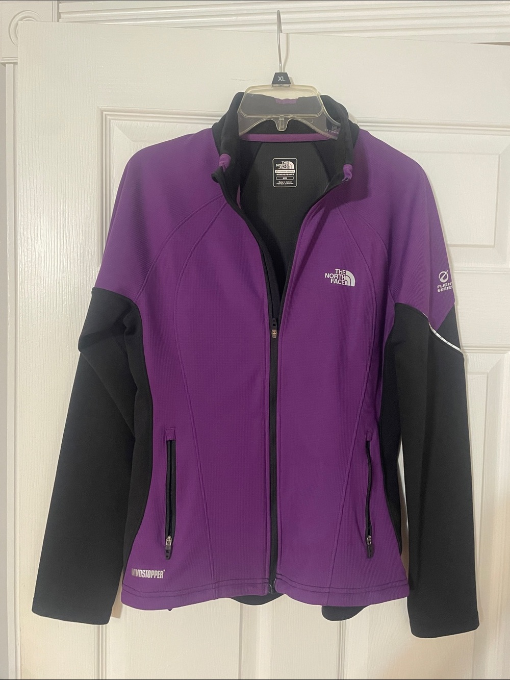 The North Face Purple and Black Women's Softshell Jacket- Flight Series Windstop